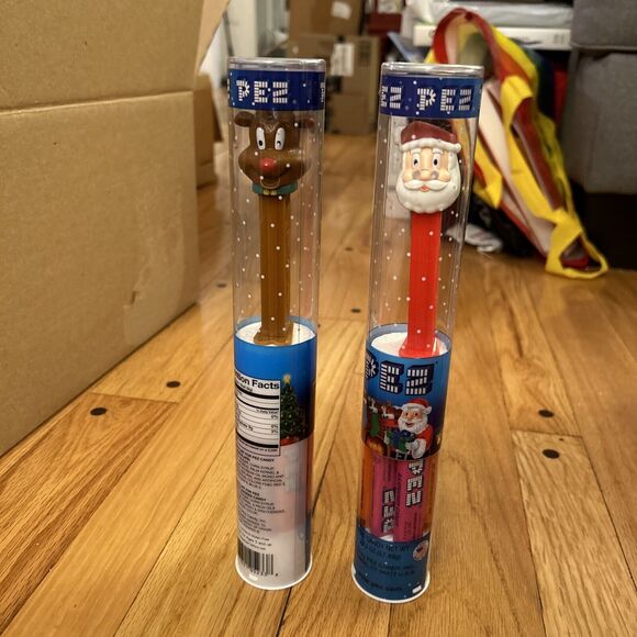 Christmas Reindeer & Santa Pez Dispenser, with Pez Candy Refills NIB Holiday - Picture 1 of 6